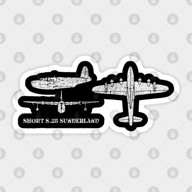 Short S25 Sunderland British WWII Flying Boat Bomber Sticker by Battlefields